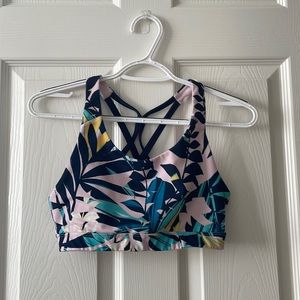 Tropical print sports bra